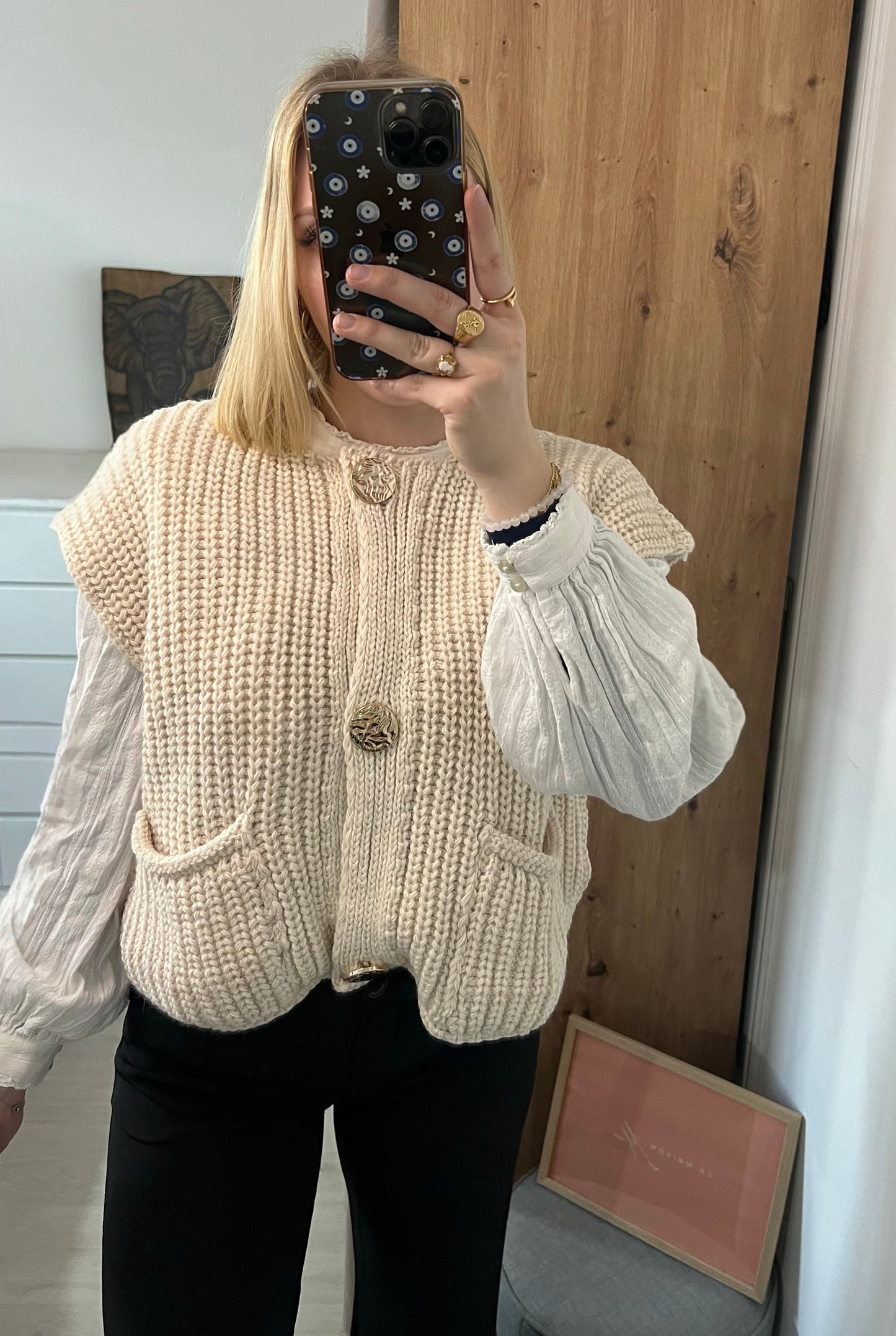 Camille cream vest