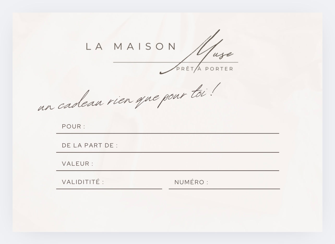 Carte Cadeau - La Maison Muse