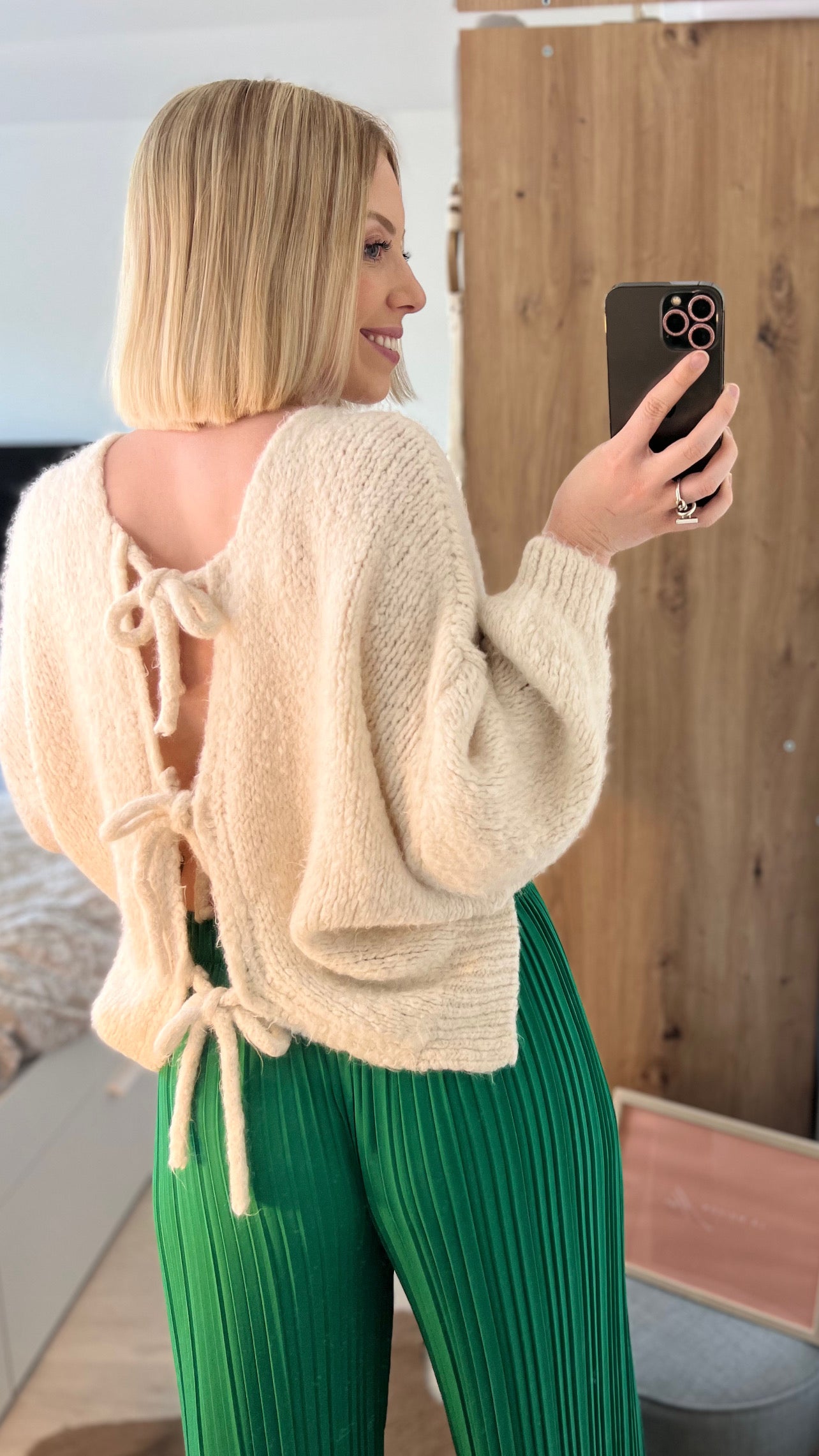 Cardigan à flots Léna crème