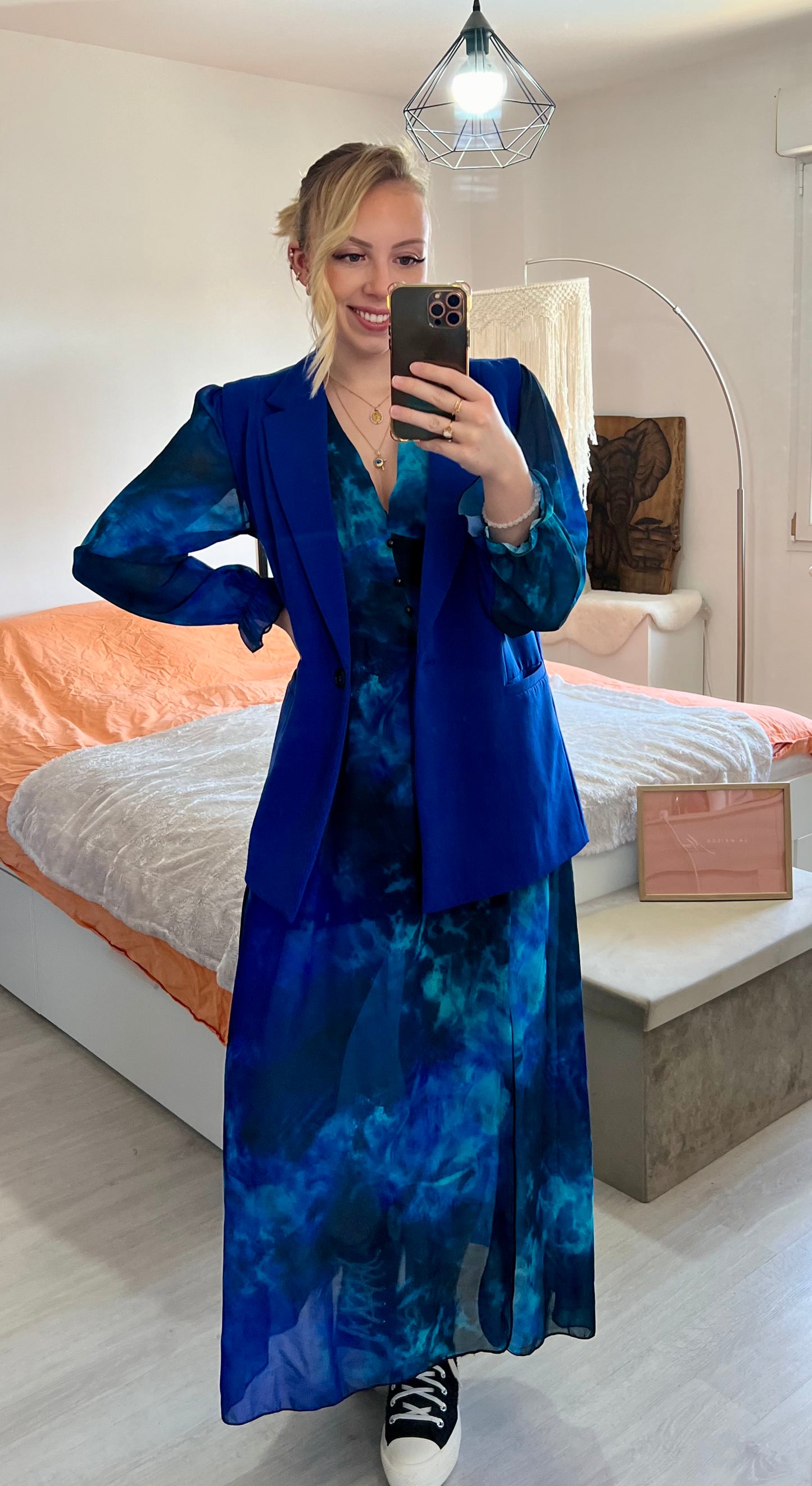 Mila long blue dress