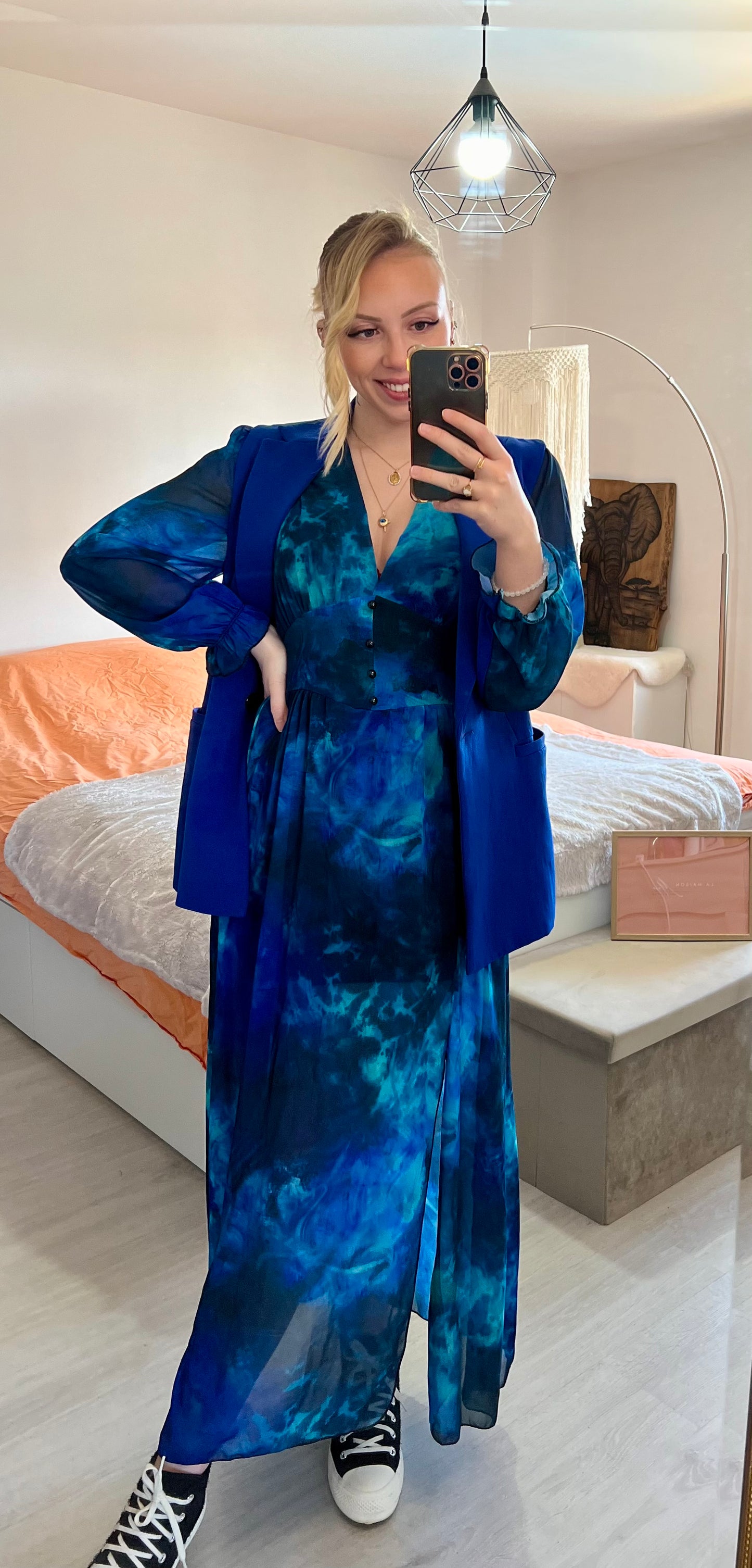Mila long blue dress