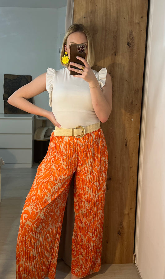 PANTALON CALLIE À MOTIFS ORANGES
