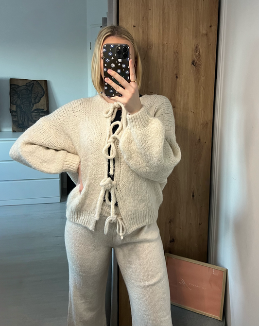 Cardigan à flots Léna crème